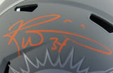 Ricky Williams Signed Full Size Riddell Grey Dolphins Helmet Replica w/ Bowls Insc JSA COA