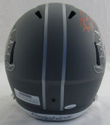 Ricky Williams Signed Full Size Riddell Grey Dolphins Helmet Replica w/ Bowls Insc JSA COA