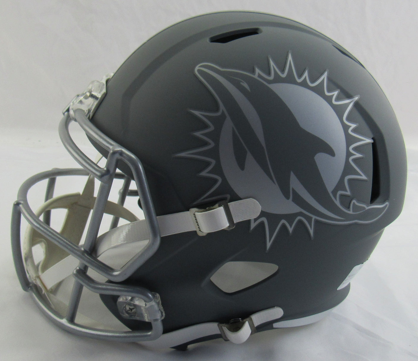 Ricky Williams Signed Riddell Full Size Grey Dolphins Helmet Replica w/ Smoke Insc JSA COA
