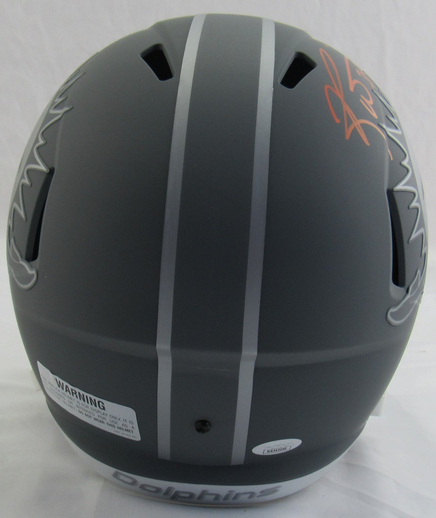 Ricky Williams Signed Riddell Full Size Grey Dolphins Helmet Replica w/ Smoke Insc JSA COA