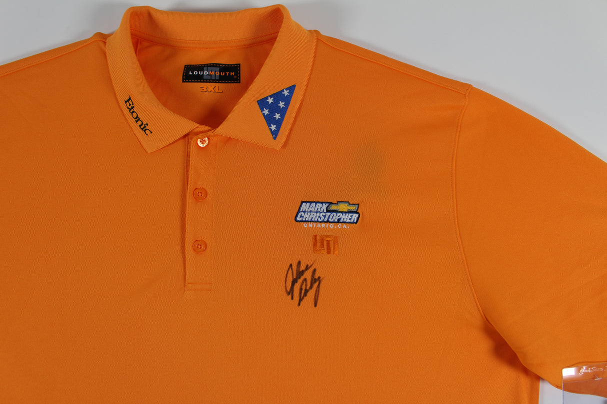 John Daly Authentic Signed Match Worn Orange Loudmouth Polo Shirt BAS #BH00360