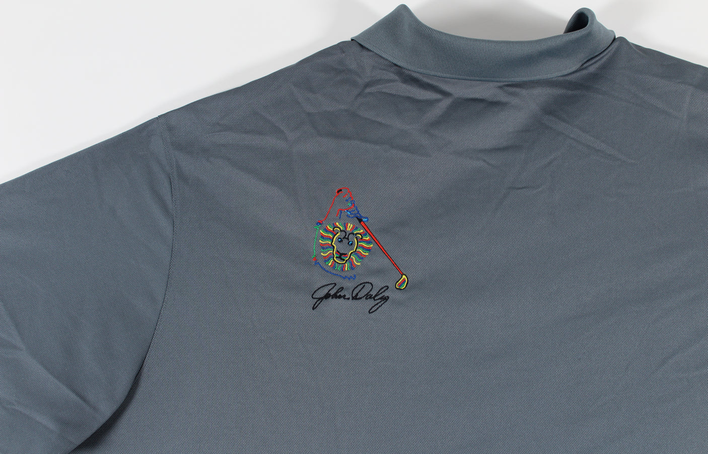 John Daly Authentic Signed Match Worn Gray Adidas Polo Shirt BAS #BH00372