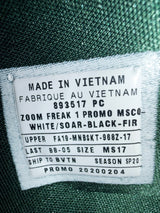 Giannis Antetokounmpo Autographed 2019 Player Exclusive (PE) Promo White, Soar & Black Nike Zoom Freak 1 MSCO Shoes Milwaukee Bucks Size 17 Beckett BAS Witness Stock #252759