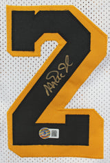 Magic Johnson Authentic Signed White Pro Style Jersey w/ Black #'s BAS Witnessed