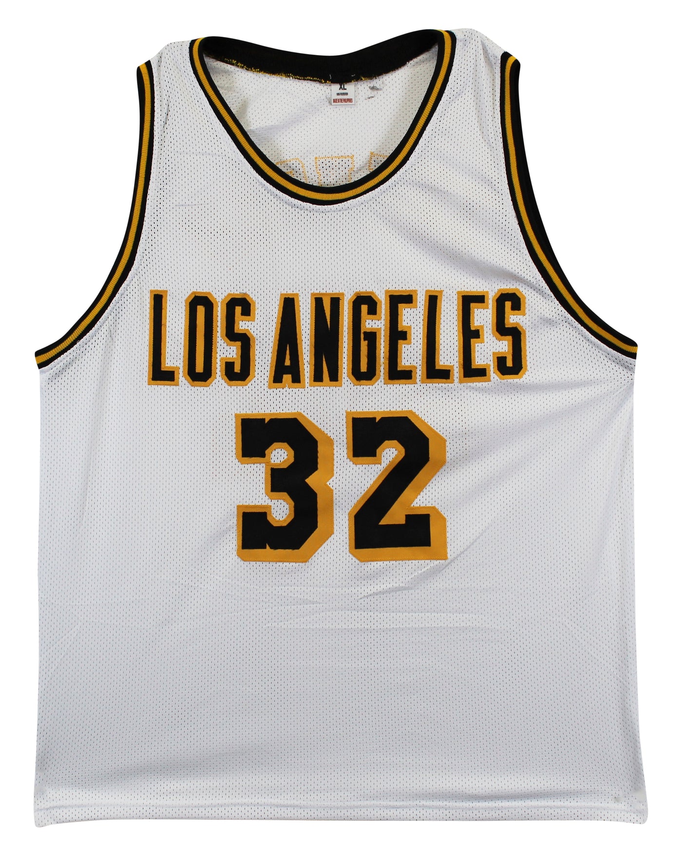 Magic Johnson Authentic Signed White Pro Style Jersey w/ Black #'s BAS Witnessed