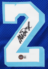 Magic Johnson Authentic Signed Blue Throwback Pro Style Jersey BAS Witnessed