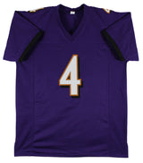 Zay Flowers Authentic Signed Purple Pro Style Jersey Autographed BAS 1