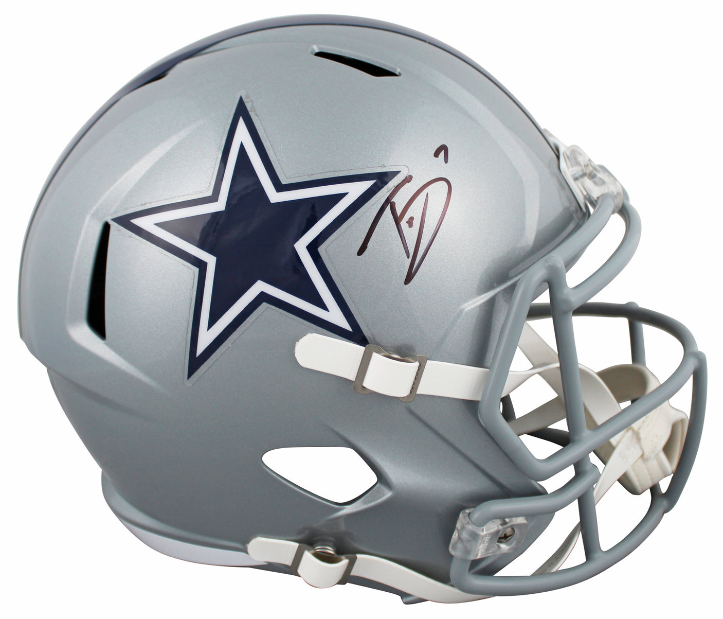 Cowboys Trevon Diggs Signed Full Size Speed Rep Helmet W/ Case BAS Witnessed