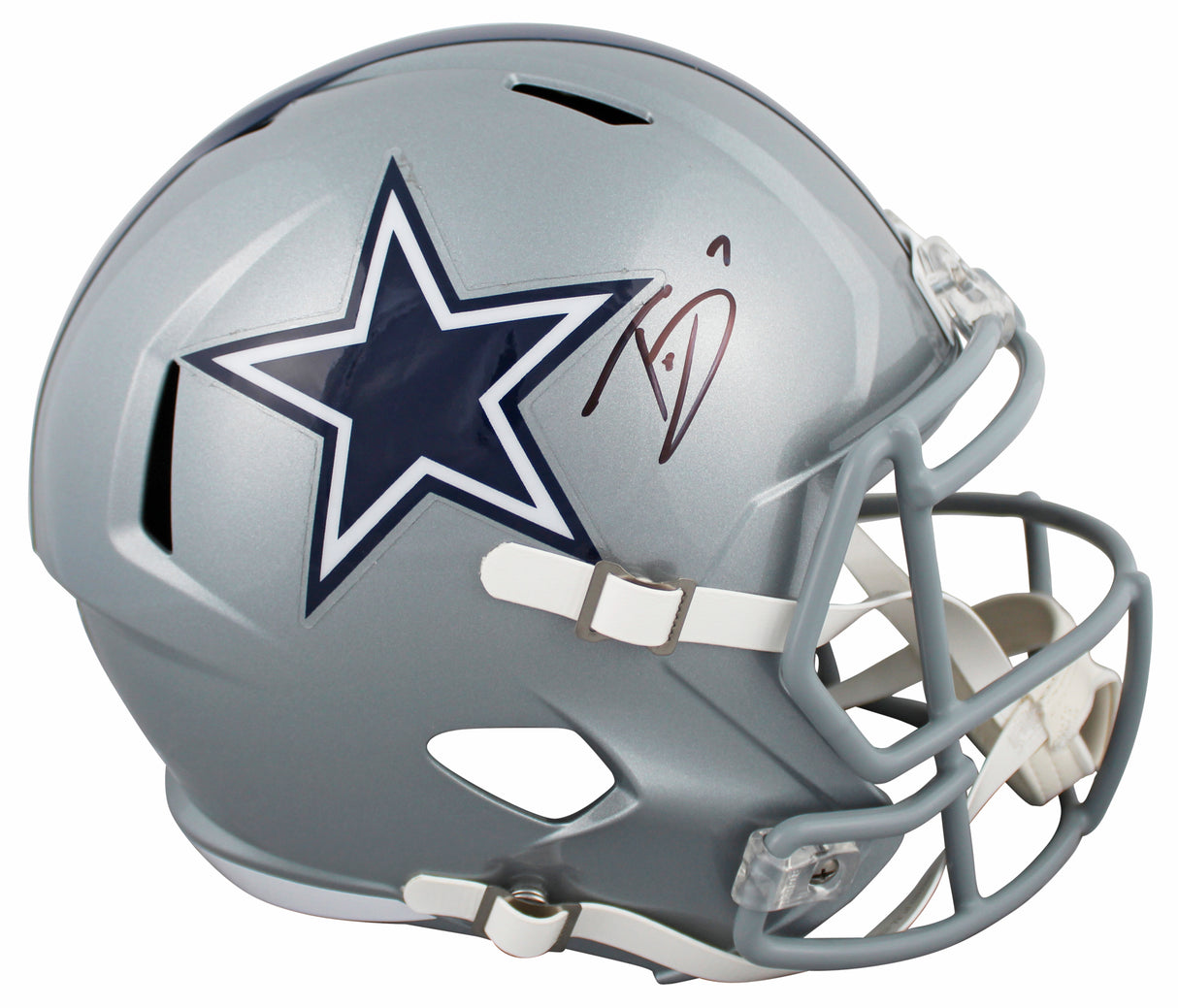 Cowboys Trevon Diggs Signed Full Size Speed Rep Helmet W/ Case BAS Witnessed