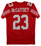 Christian McCaffrey Authentic Signed Red Pro Style Jersey Autographed BAS