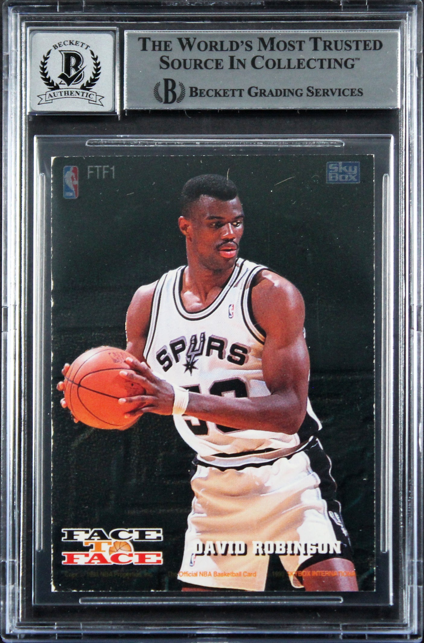 Magic Shaquille O'Neal Signed 1993 Hoops Face to Face #1 Card Auto 10! BAS Slab