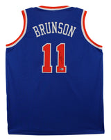 Jalen Brunson Authentic Signed Blue Pro Style Jersey Autographed BAS Witnessed