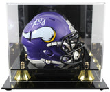 Vikings Aaron Jones Authentic Signed Speed Mini Helmet W/ Case BAS Witnessed