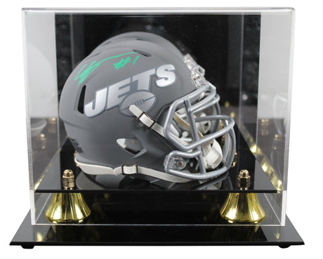 Jets Ahmad "Sauce" Gardner Signed Slate Speed Mini Helmet W/ Case BAS Witnessed