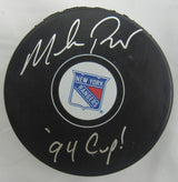 Mike Richter Signed Auto Rangers Puck w/ Insc JSA WB164519