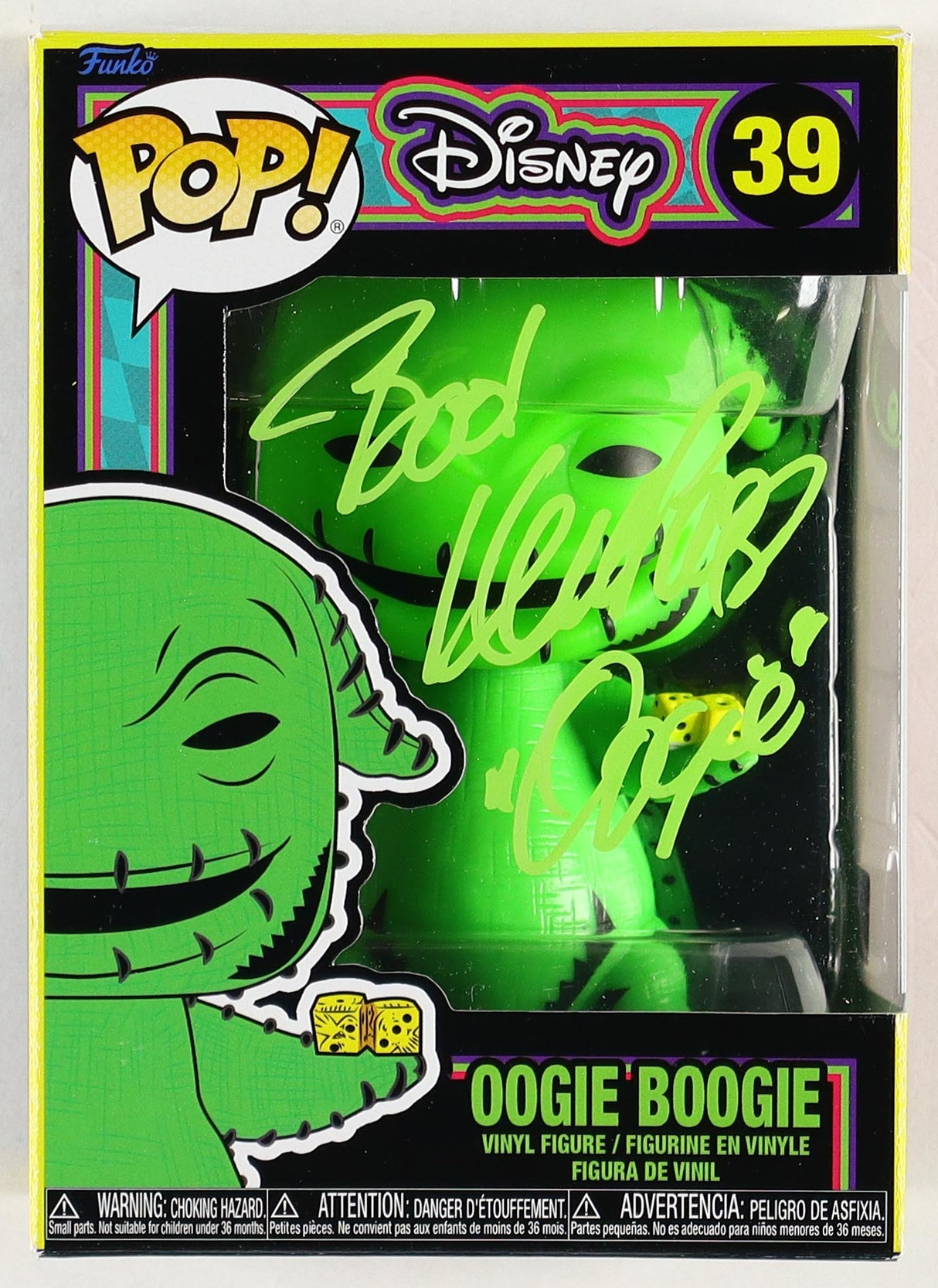 Ken Page Signed #39 "Oogie Boogie" Funko Pop! Inscribed "Boo!" & "Oogie" (PA)