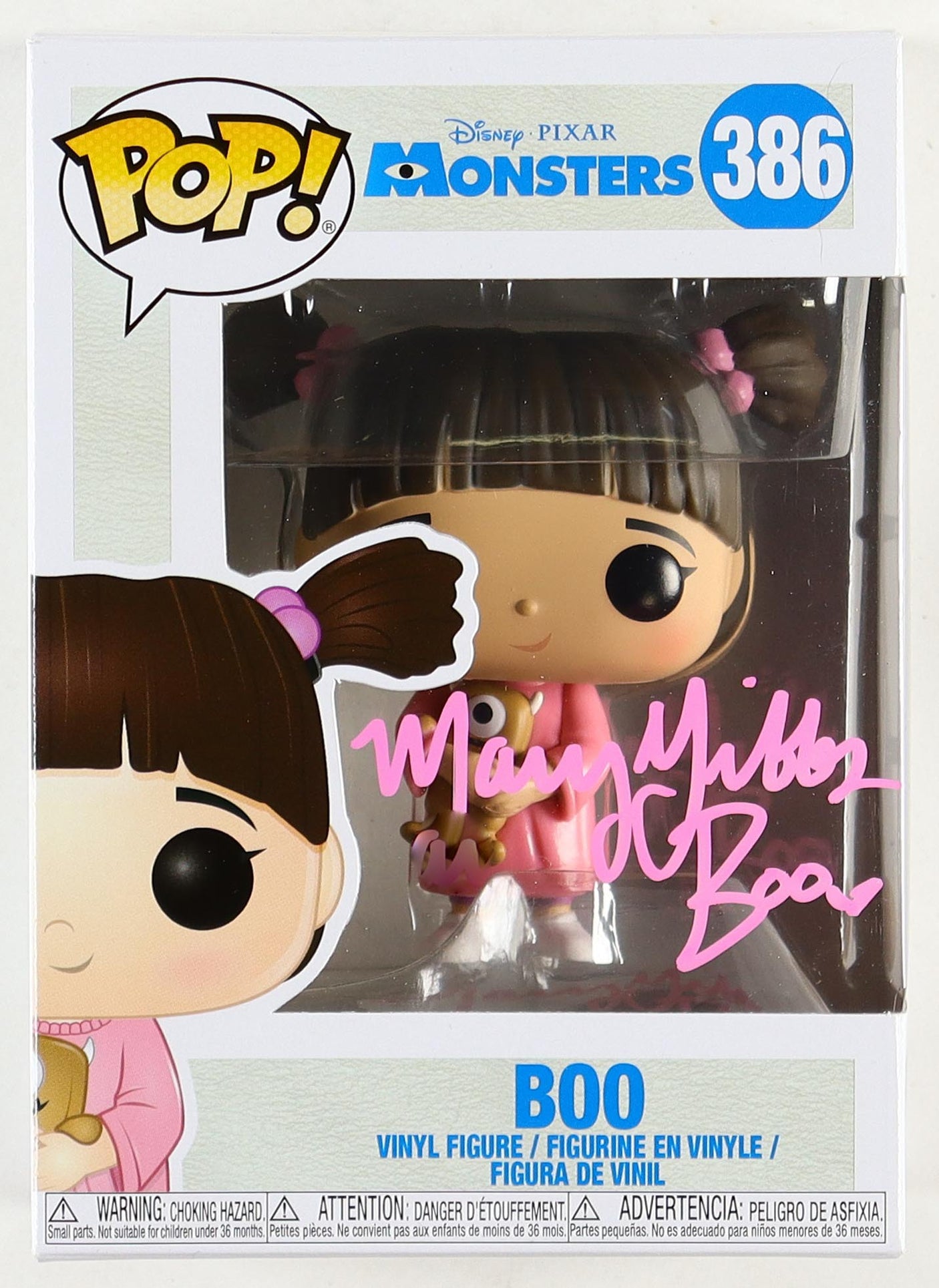Mary Gibbs Signed "Monster's Inc." #386 Funko Pop! Inscribed "Boo" (JSA)