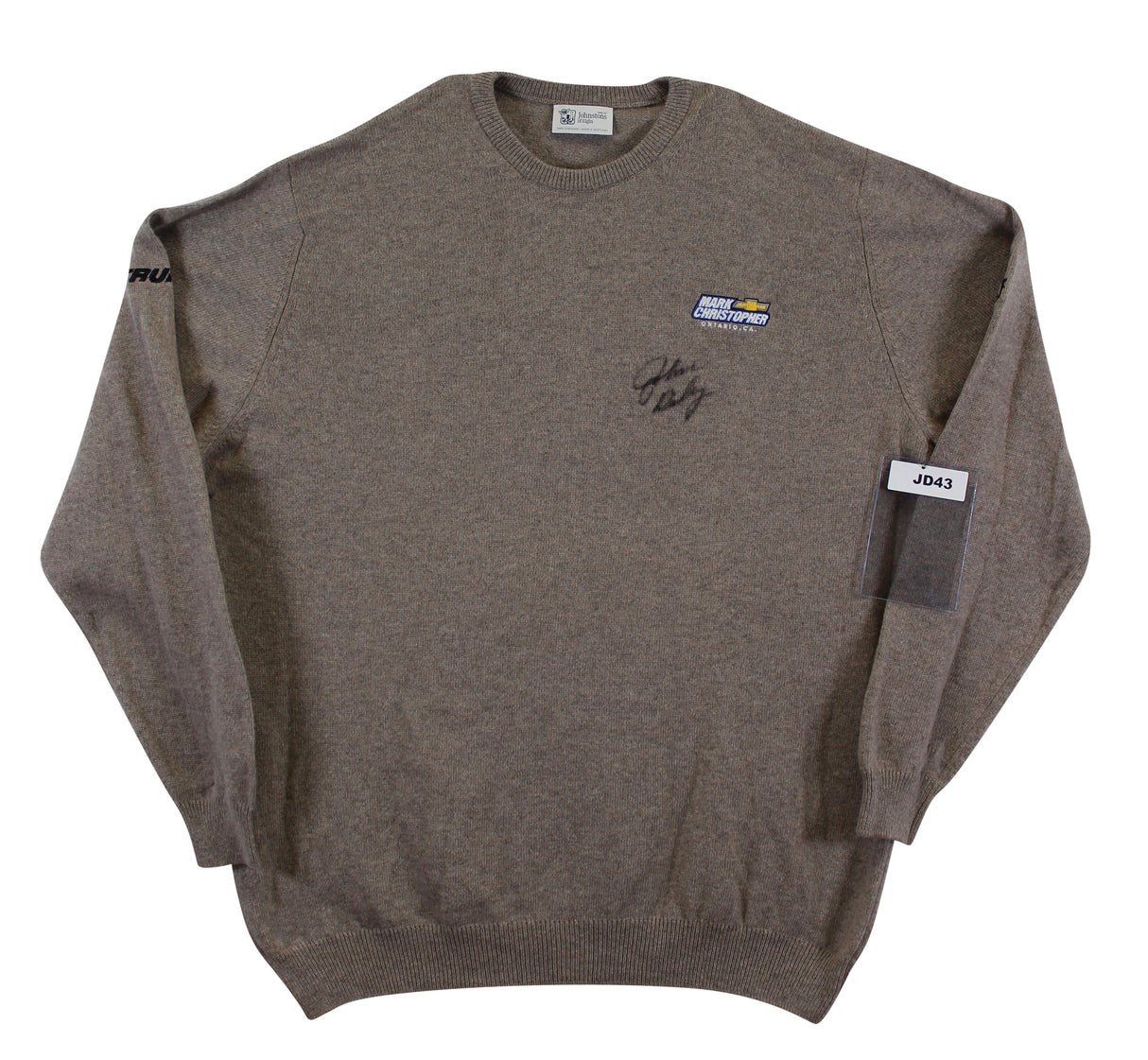 John Daly Signed Match Worn Tan Johnstons of Elgin Cashmere Sweater BAS