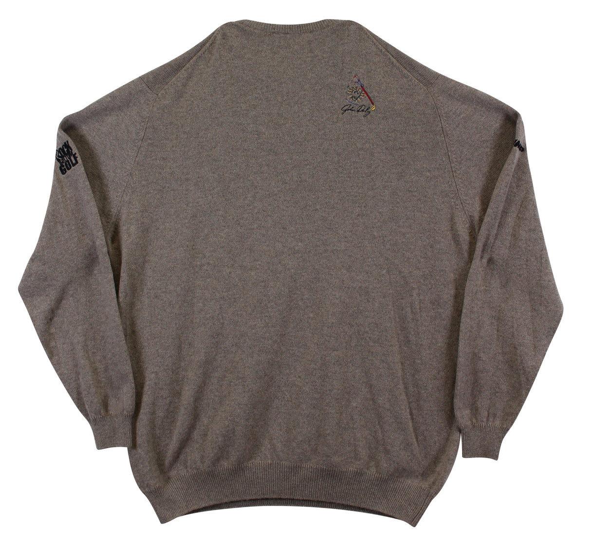 John Daly Signed Match Worn Tan Johnstons of Elgin Cashmere Sweater BAS