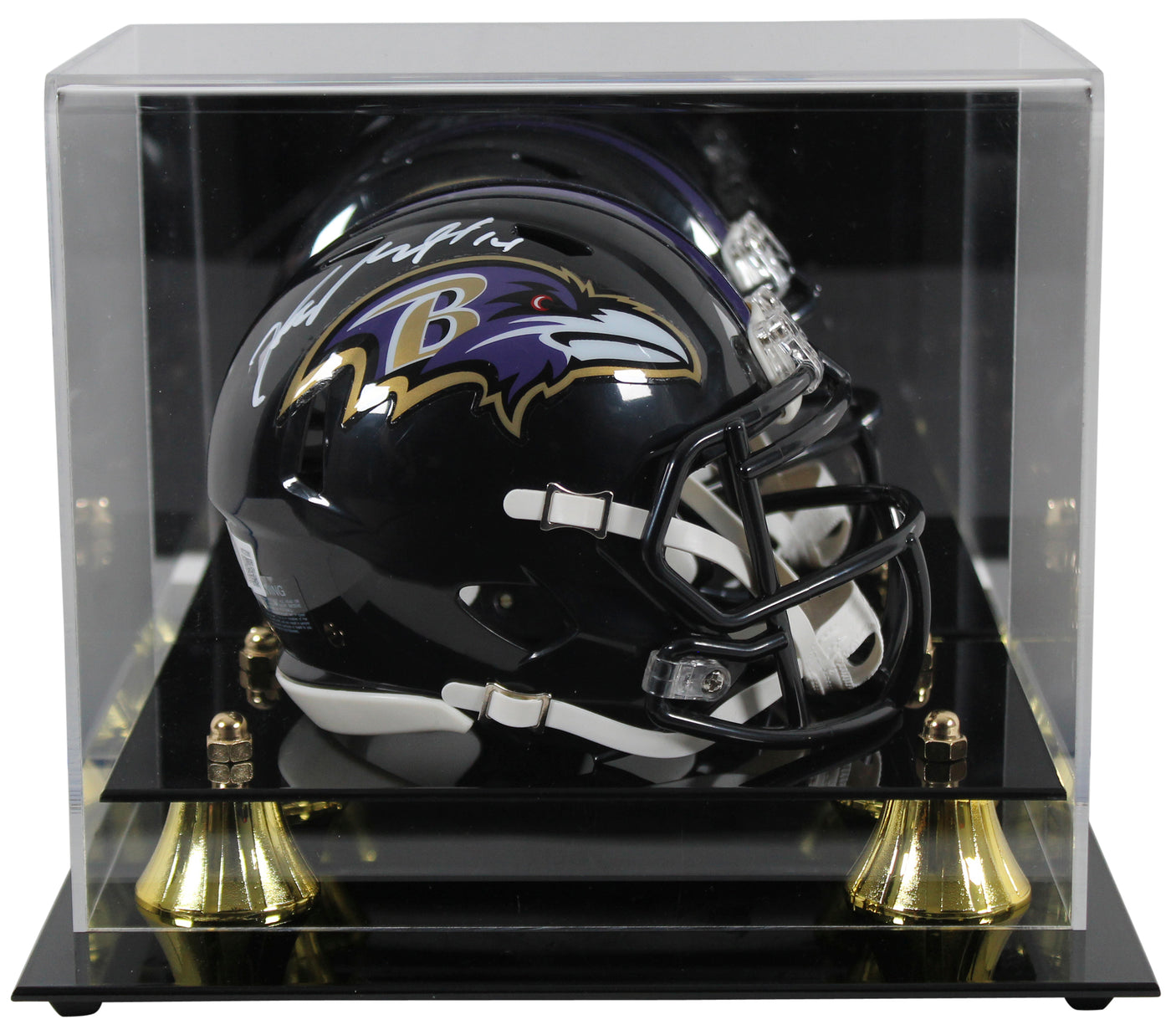 Ravens Kyle Hamilton Signed Speed Mini Helmet w/ White Sig & Case BAS Witness
