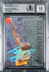 Lakers Shaquille O'Neal Signed 1996 Metal #183 Card Auto 10! BAS Slabbed 2