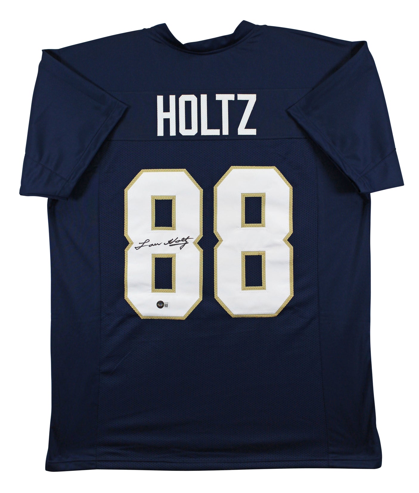 Notre Dame Lou Holtz Authentic Signed Navy Blue Pro Style Jersey BAS Witnessed