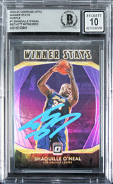Lakers Shaquille O'Neal Signed 2020 Donruss Optic WS #1 Card Auto 10! BAS Slab