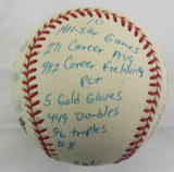 Joe Morgan Signed Auto Rawlings Stat Baseball Reggie Jackson COA A27986