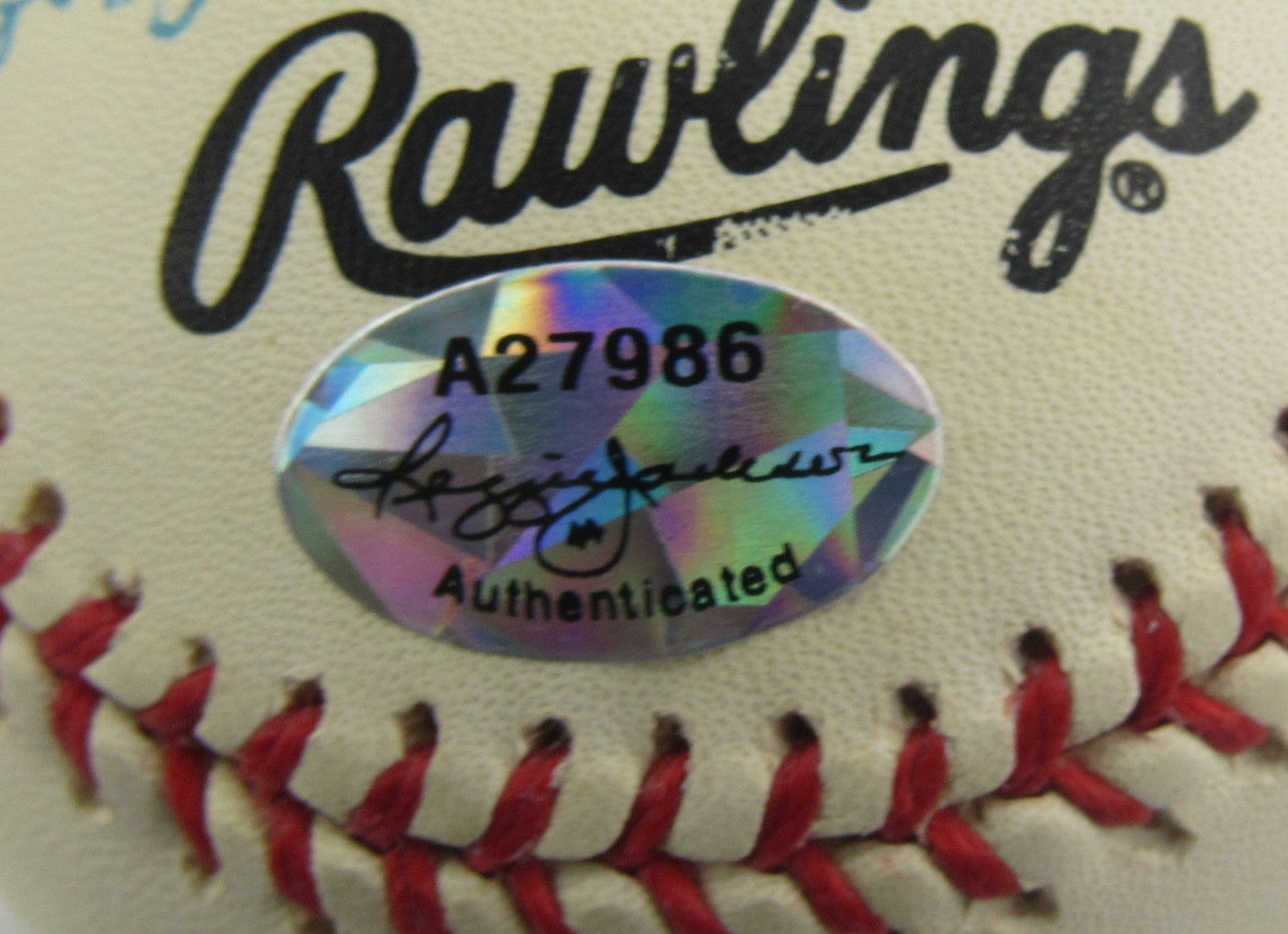 Joe Morgan Signed Auto Rawlings Stat Baseball Reggie Jackson COA A27986