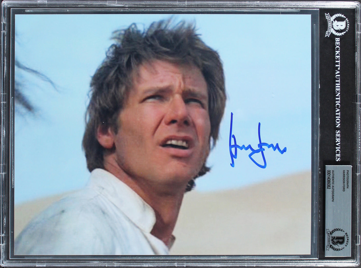 Harrison Ford Star Wars Authentic Signed 8x10 Photo Auto Graded 10! BAS Slabbed