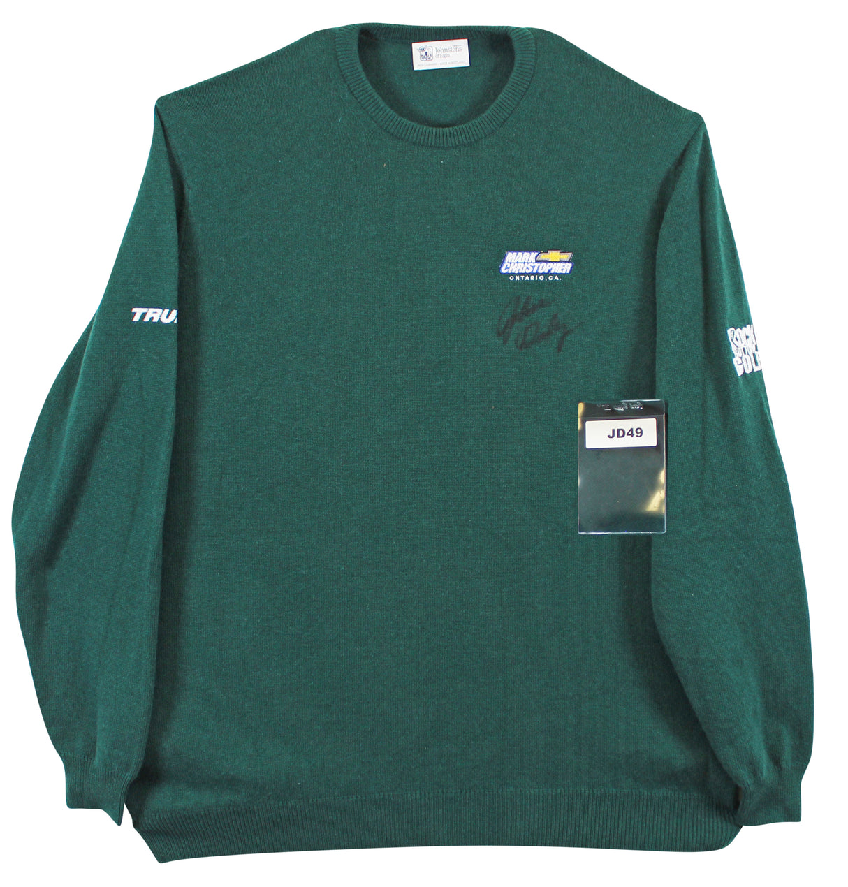 John Daly Signed Match Worn Dark Green Johnstons of Elgin Cashmere Sweater BAS