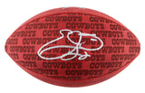 Cowboys Emmitt Smith Signed "The Duke" Team Showcase Football W/ Case BAS Wit