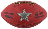 Cowboys Emmitt Smith Signed "The Duke" Team Showcase Football W/ Case BAS Wit