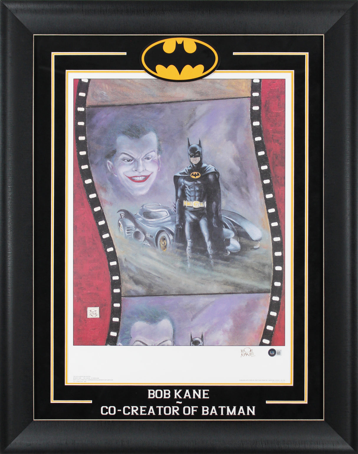 Bob Kane Batman Authentic Signed & Framed 20.5x24.5 Lithograph BAS #AD64148