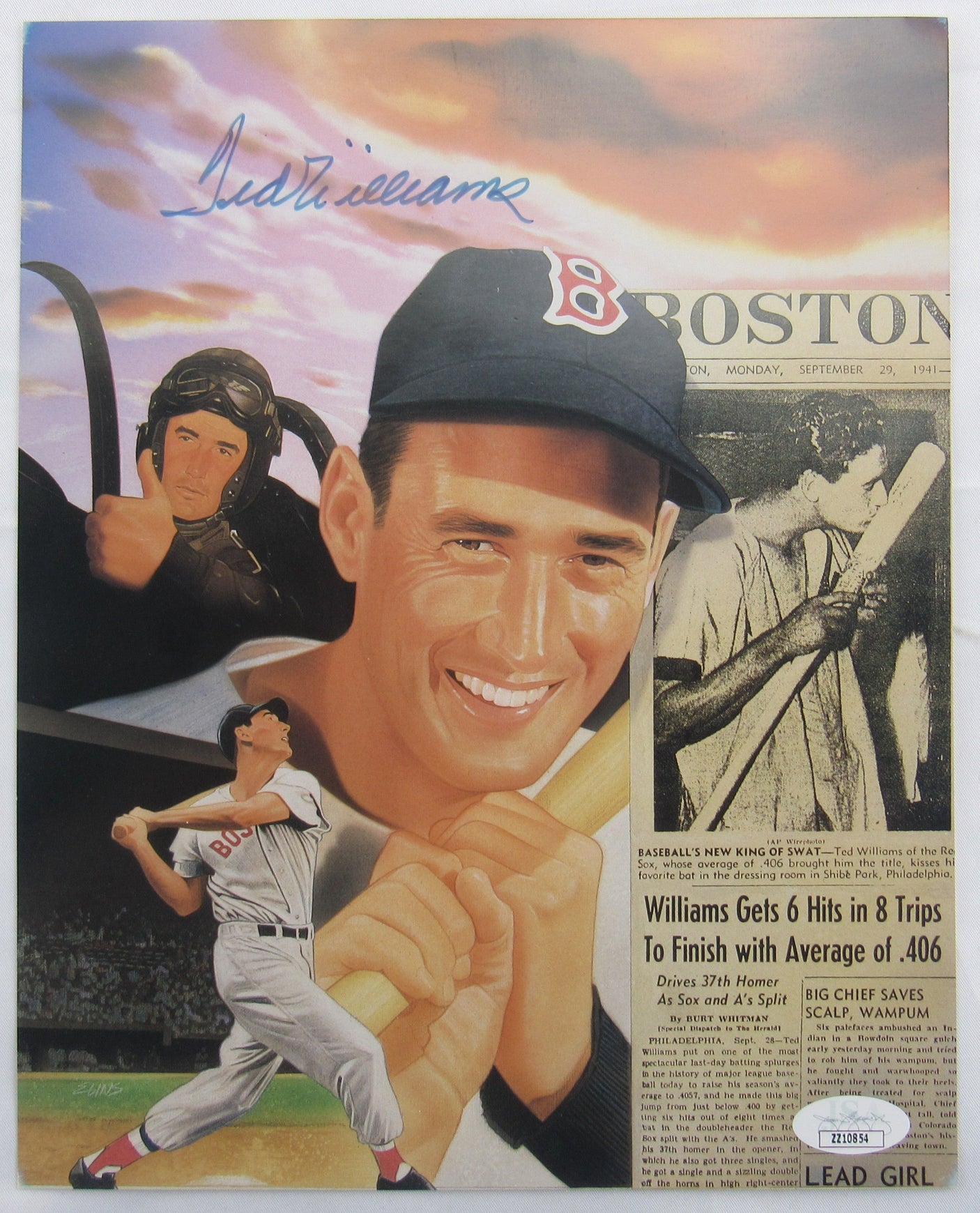 Ted Williams Signed Auto 8x10 Photo JSA LOA ZZ10854