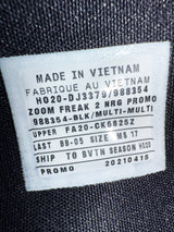 Giannis Antetokounmpo Autographed 2021 Player Exclusive (PE) Promo Black, Multi & Color Nike Zoom Freak 2 NRG Shoes Milwaukee Bucks Size 17 Beckett BAS Witness Stock #252607