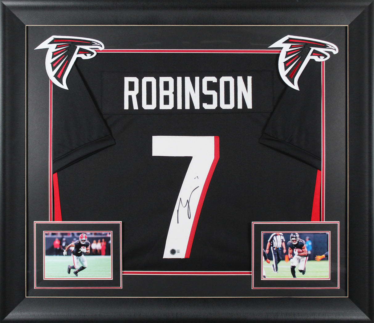 Bijan Robinson Authentic Signed Black Pro Style Framed Jersey Autographed BAS