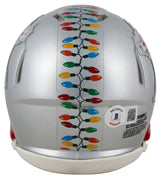 Chevy Chase Christmas Vacation Signed Silver Speed Mini Helmet BAS Wit #W499802