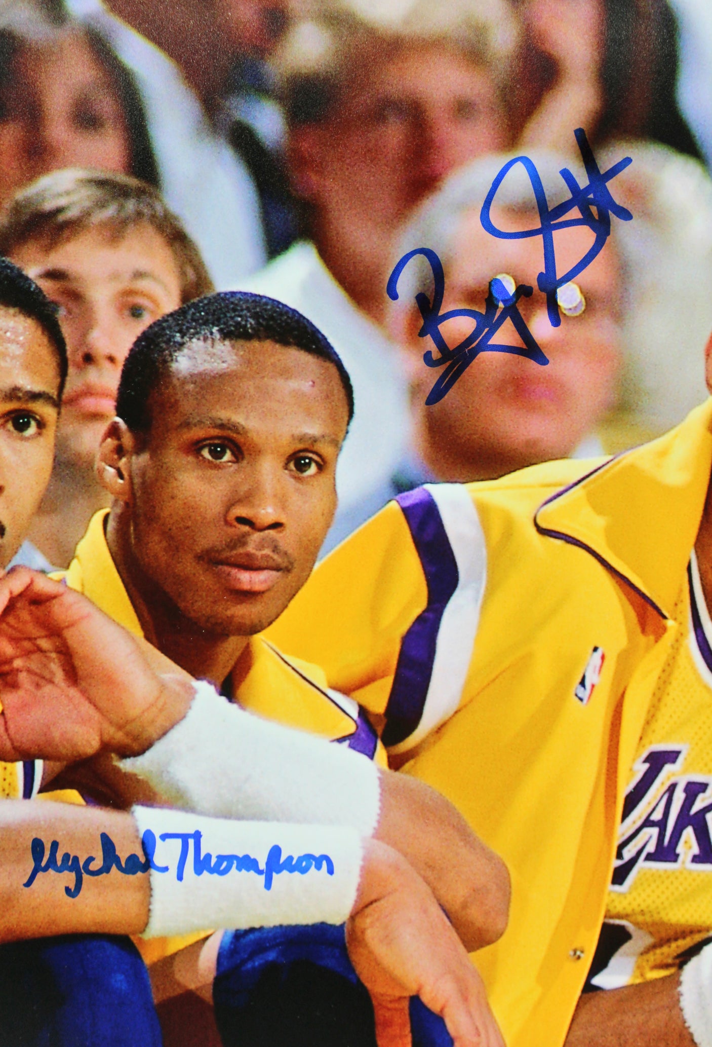 Showtime (5) Johnson, Jabbar, Worthy, Scott & Thompson Signed 16x20 Photo BAS 1