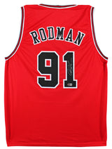 Dennis Rodman Authentic Signed Red Pro Style Jersey Autographed BAS Witnessed 2