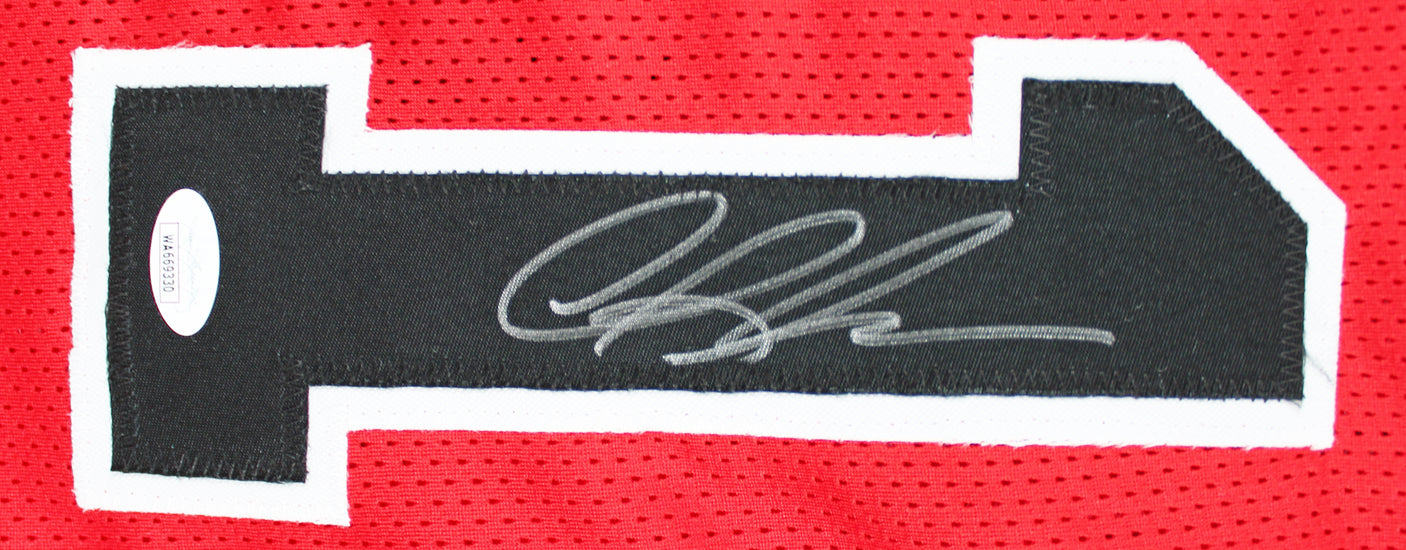 Dennis Rodman Authentic Signed Red Pro Style Jersey Autographed JSA Witness