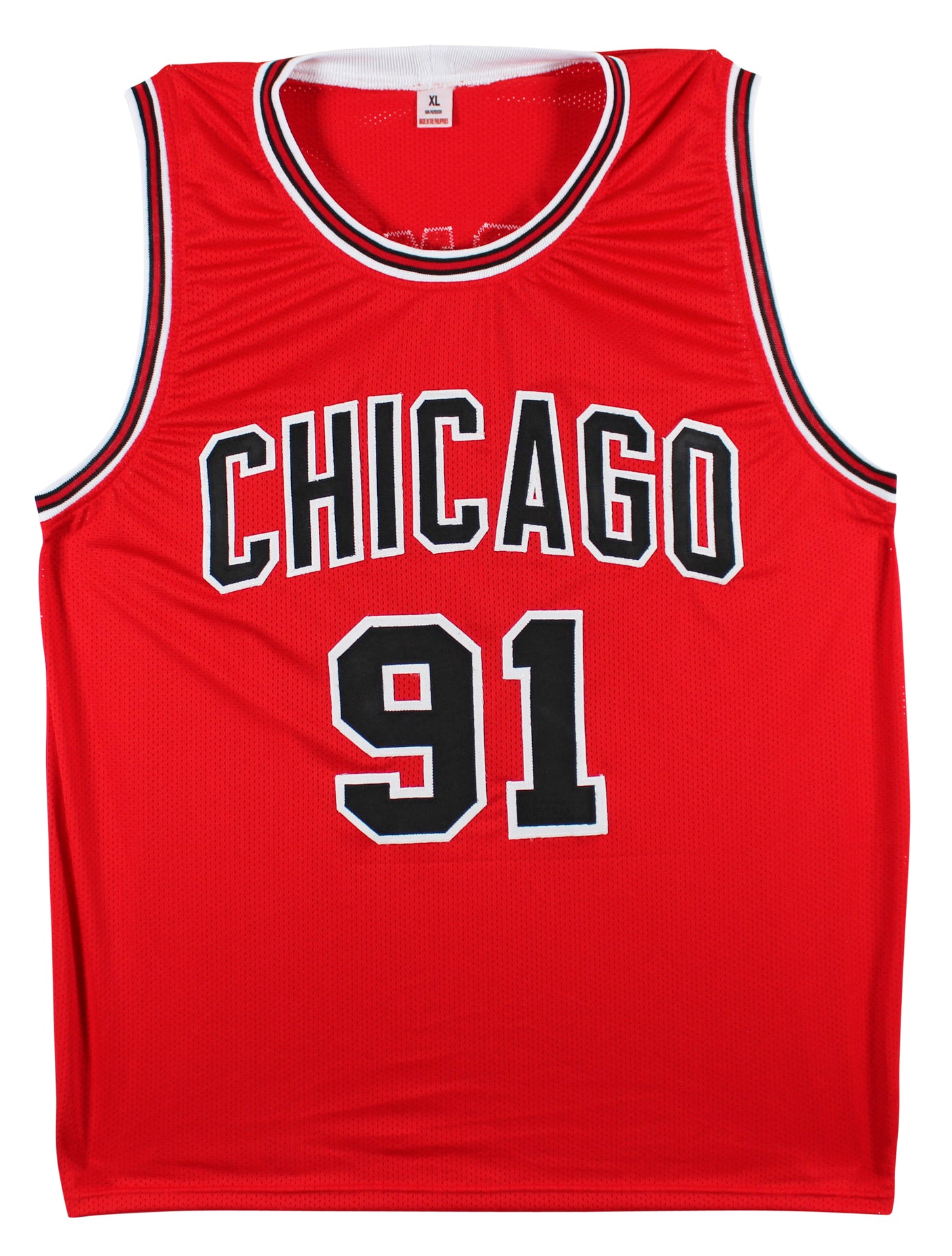 Dennis Rodman Authentic Signed Red Pro Style Jersey Autographed BAS Witnessed 2