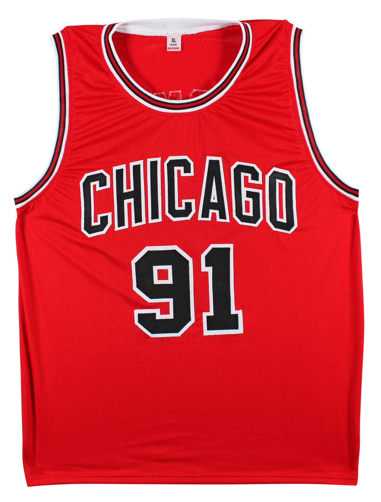 Dennis Rodman Authentic Signed Red Pro Style Jersey Autographed BAS Witnessed 2