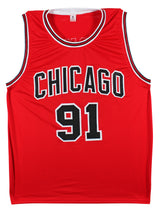Dennis Rodman Authentic Signed Red Pro Style Jersey Autographed BAS Witnessed 2