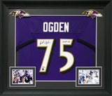Jonathan Ogden "HOF 13" Signed Purple Pro Style Framed Jersey BAS Witnessed
