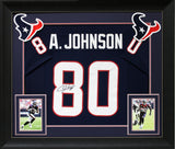 Andre Johnson Authentic Signed Navy Blue Pro Style Framed Jersey BAS Witnessed