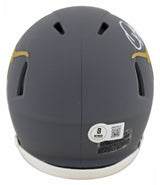 Texas Quinn Ewers Authentic Signed Slate Speed Mini Helmet BAS Witnessed