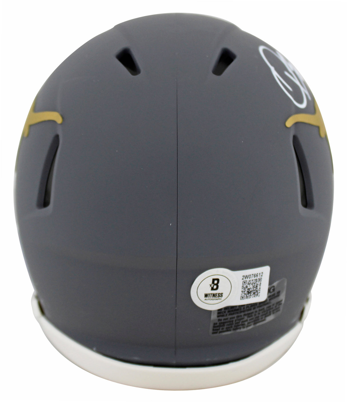 Texas Quinn Ewers Authentic Signed Slate Speed Mini Helmet W/ Case BAS Witnessed