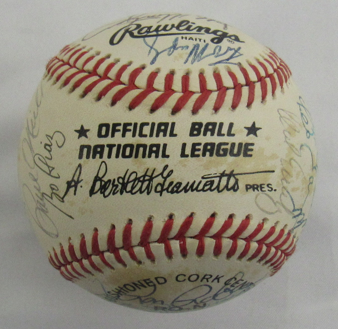 1987 Cincinnati Reds Team Signed Auto Rawlings Baseball B151