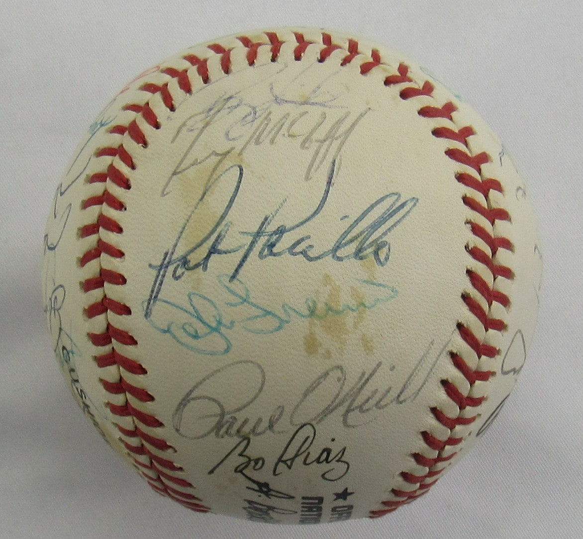 1987 Cincinnati Reds Team Signed Auto Rawlings Baseball B151
